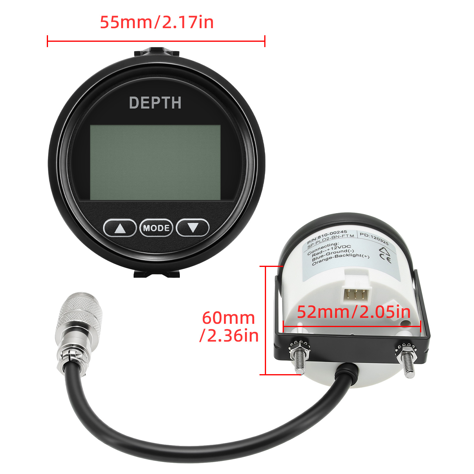 신형 깊이 측정기 52mm/2인치 해양 깊이 게이지 범 - Fishing Gps 리뷰 및 가격