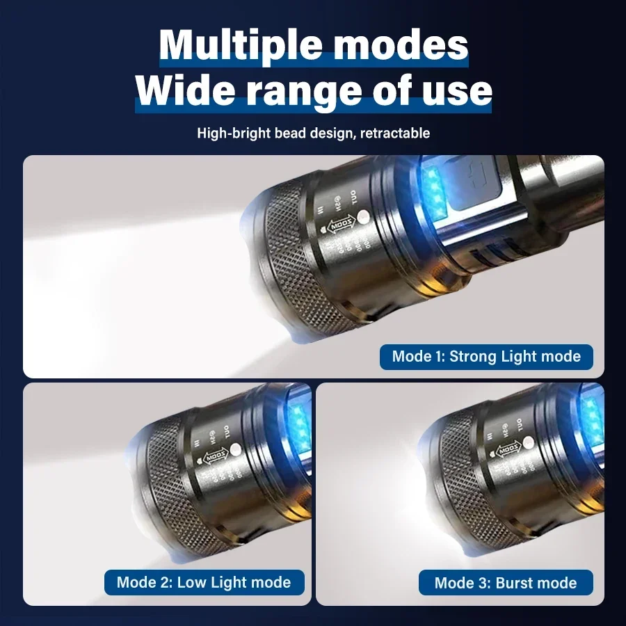 고출력 LED 손전등, USB 충전식 줌 기능 전술용  - Fishing Light 리뷰 및 가격