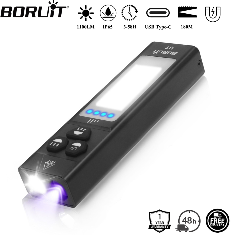 BORUiT U7 UV LED EDC 손전등 1100L - Fishing Light 리뷰 및 가격
