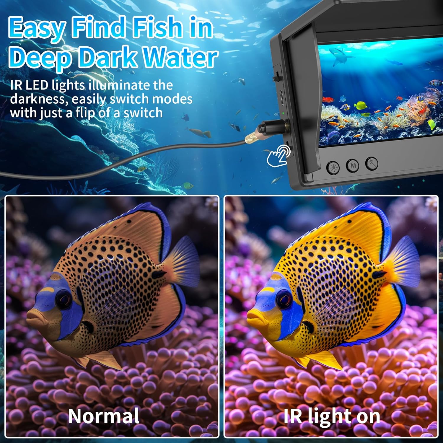 수중 낚시 카메라 4.3인치 LCD 디스플레이 1080 - Fishing Depth Finder 리뷰 및 가격